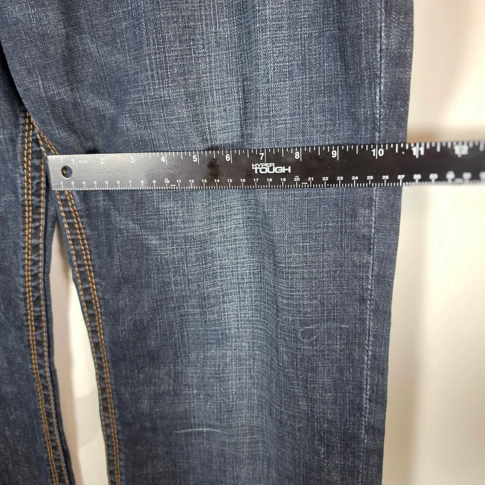 Seven7 Mens Bootcut‎ Jeans Dark Wash Blue Denim Studded Flap Pocket 40x32